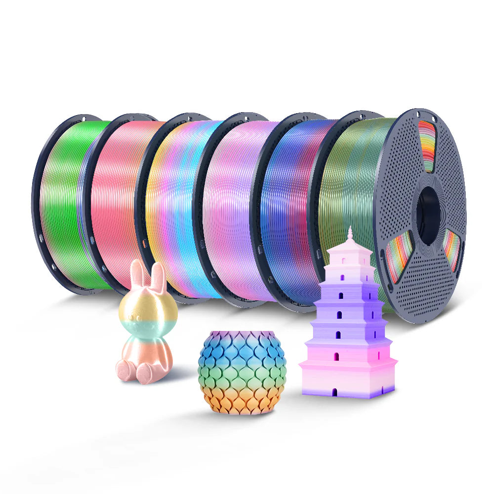 [MOQ: 3KG] PLA, SILK, PETG Rainbow Filament 3D Printer Filament 1KG