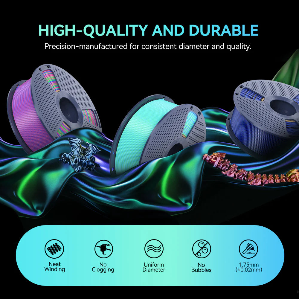 [MOQ: 3KG] Multi-Color SILK Filament(Dual-color, Tri-color and Four-color) 3D Printer Filament 1KG