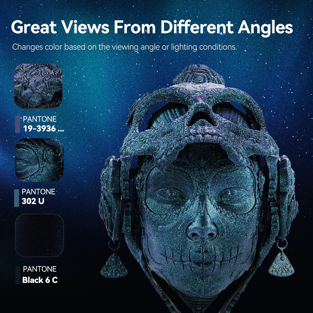 SUNLU PLA Galaxy 1KG, Color-Shifting PLA Esthenic Filament, Sparkling Ultrafine Pearlescent Powder