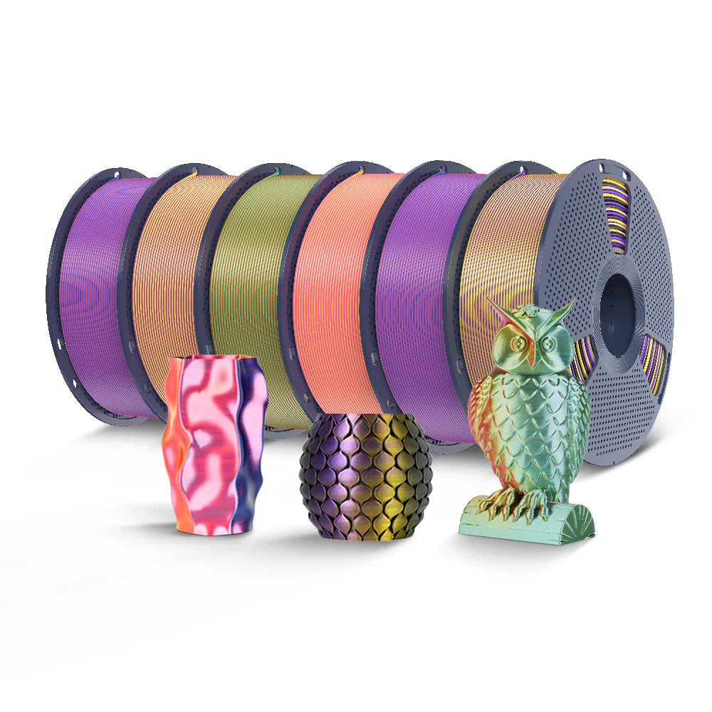 [MOQ: 3KG] Multi-Color SILK Filament(Dual-color, Tri-color and Four-color) 3D Printer Filament 1KG
