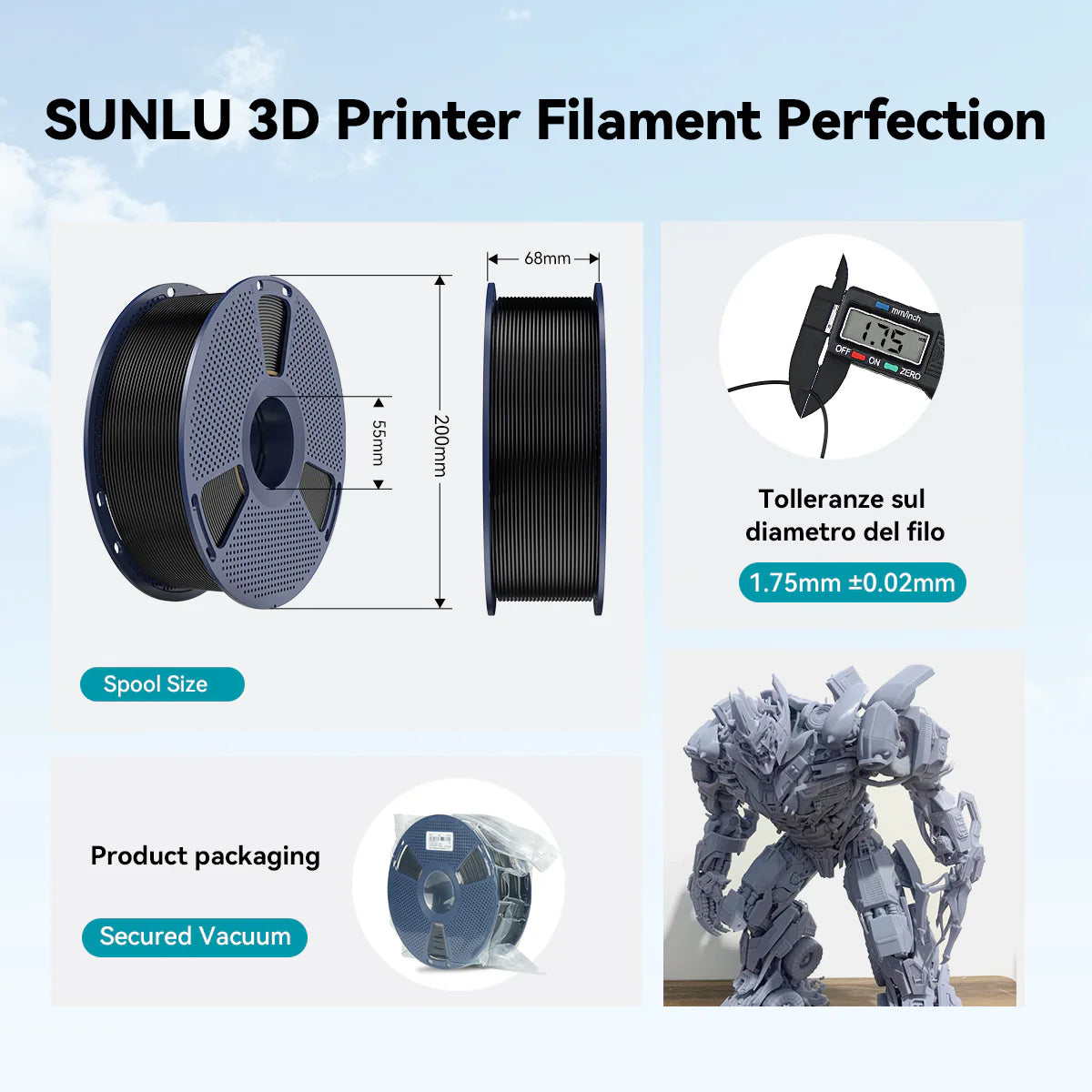 PLA+(PLA Plus) 3D Printer Filament 1KG Spool, Mix & Match Over 6 Rolls Bulk Order