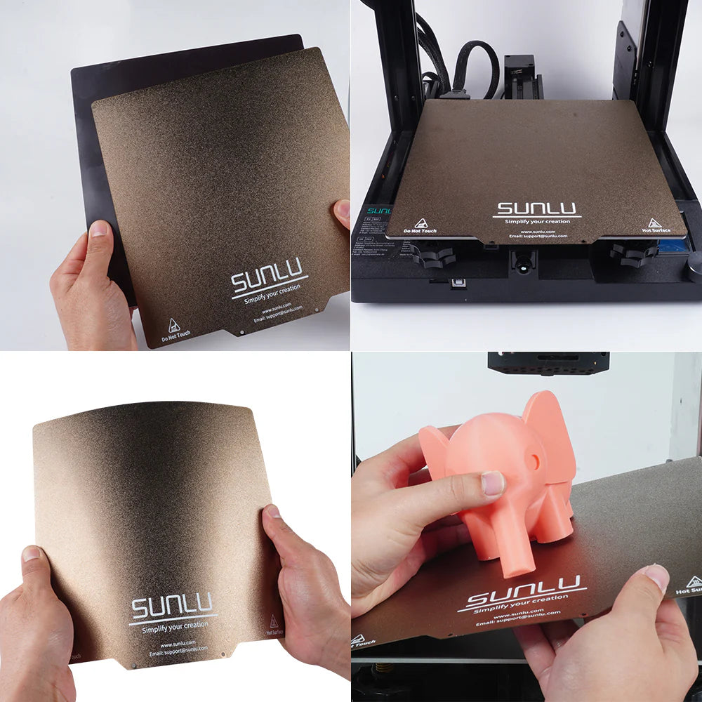 3D Printing PEI Build Plate, Spring Steel Frosted Build Surface, fits all FDM Printer with 235*235mm Build Size, 2A+1B