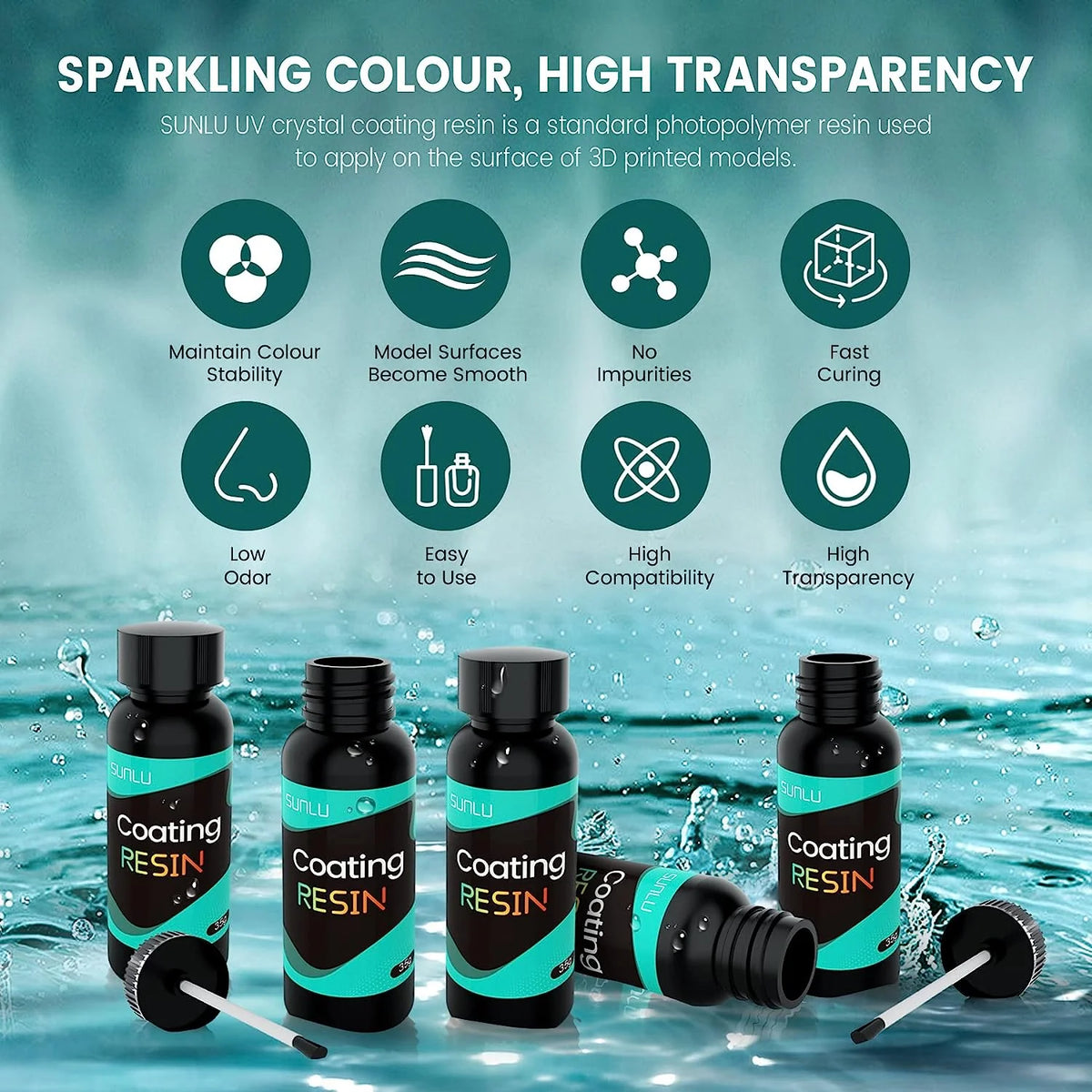 Crystal Coating Resin for DIY Crafts Jewelry Making Casting and Coating