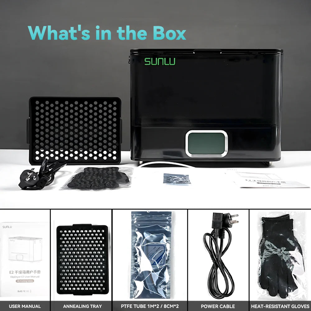 SUNLU FilaDryer E2, Up to 110℃, Professional Drying and Annealing, Born for Engineering 3D Printing Filaments