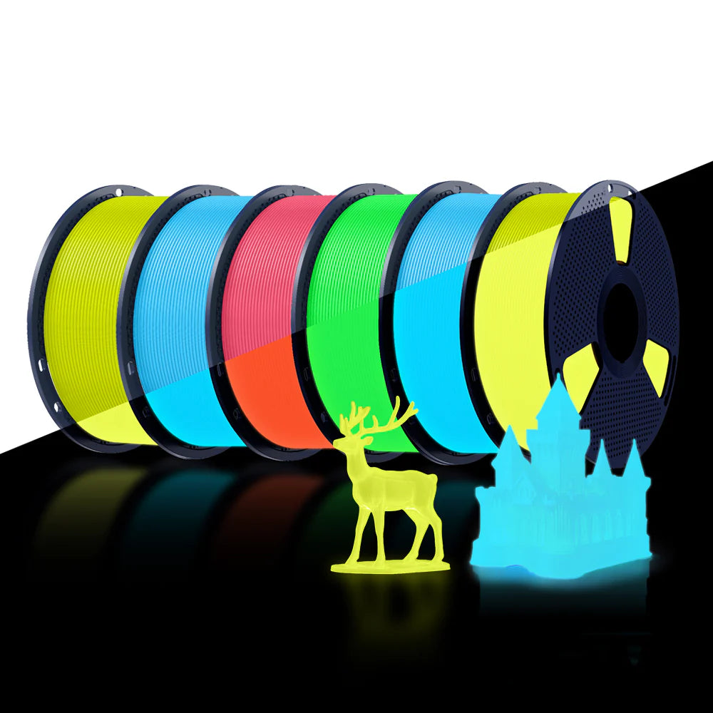 [MOQ: 3KG] Glow in The Dark (Luminous) PLA 3D Printer Filament 1KG