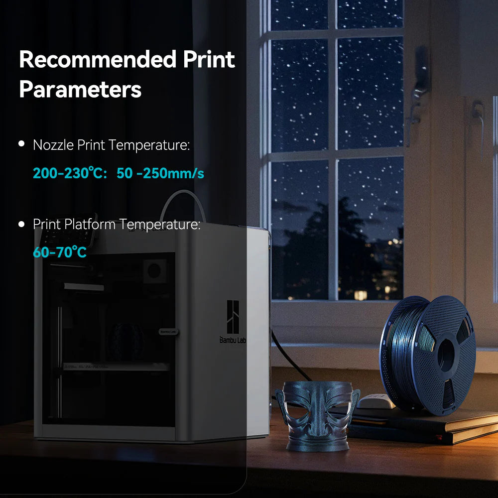 SUNLU PLA Galaxy 1KG, Color-Shifting PLA Esthenic Filament, Sparkling Ultrafine Pearlescent Powder